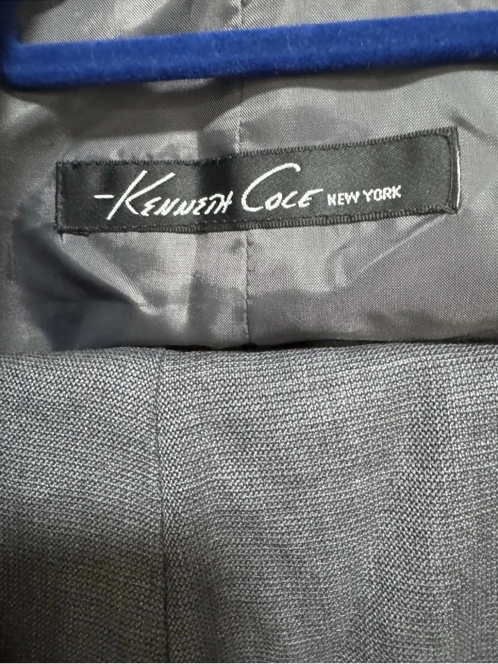 Kenneth Cole New York Charcoal Gray Three Piece Suit with Vest